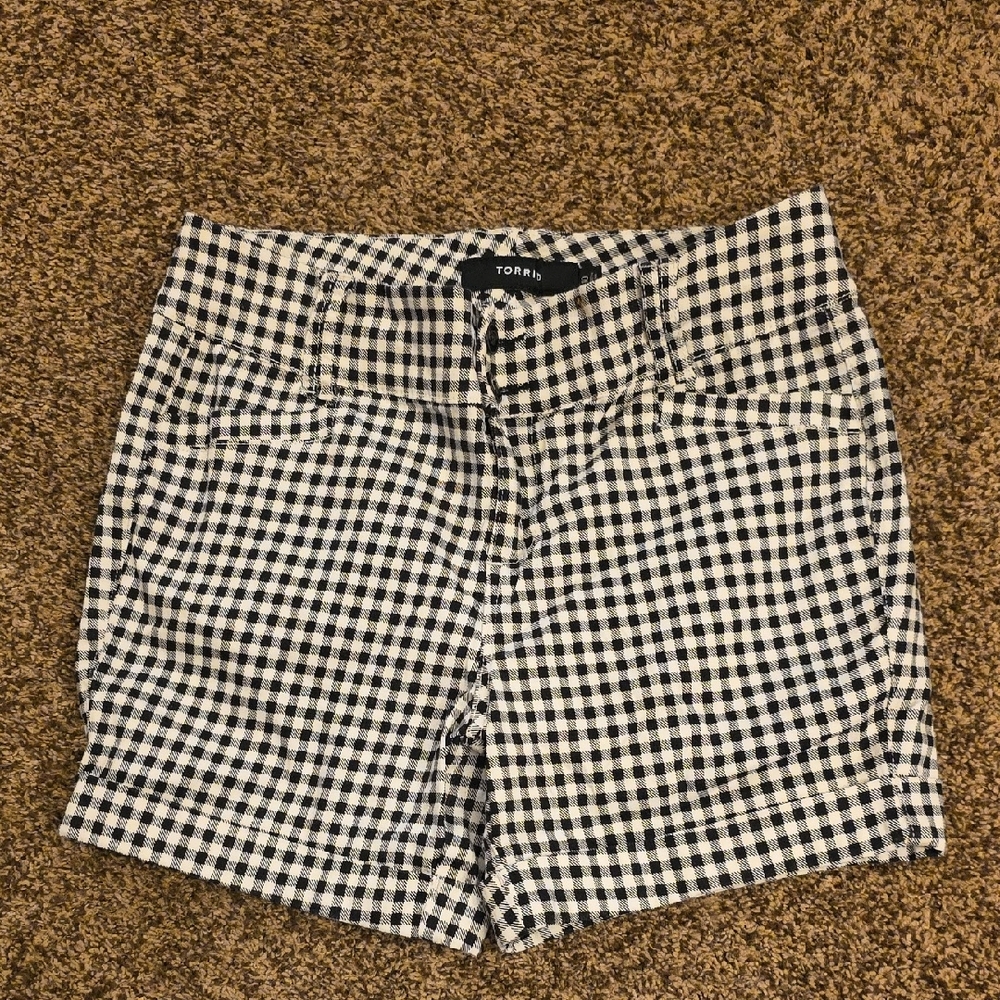 Torrid Black and White High Waist Shorts